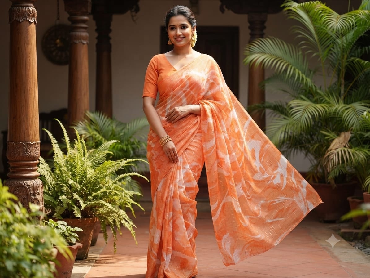 Poonam Saree Orange